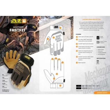 Перчатки Mechanix Work Leather FastFit Brown