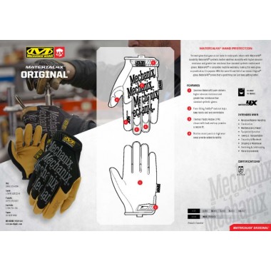 Перчатки Mechanix Work Original 4X Black