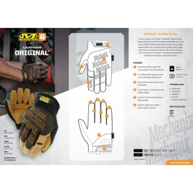 Перчатки Mechanix Work Leather Original Brown
