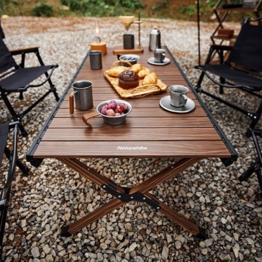 Стол складной NATUREHIKE 125х60см, 8,8 кг, цвет ореховое дерево
