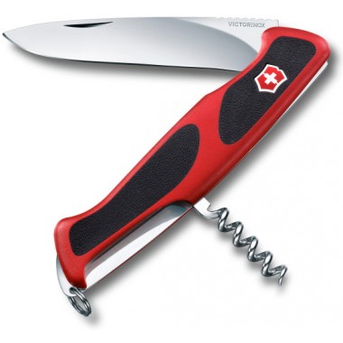 Нож Victorinox RangerGrip 52 (0.9523.C), 130мм, 5 ф., красный/черный, карт.коробка