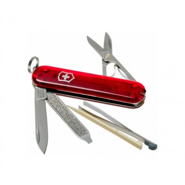 Нож перочинный Victorinox Classic SD (0.6223.T) 58 мм, 7 функций, прозрачный красный