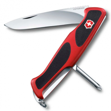 Нож перочинный Victorinox RangerGrip 53 (0.9623.C), 130мм, 5 ф., красный/черный
