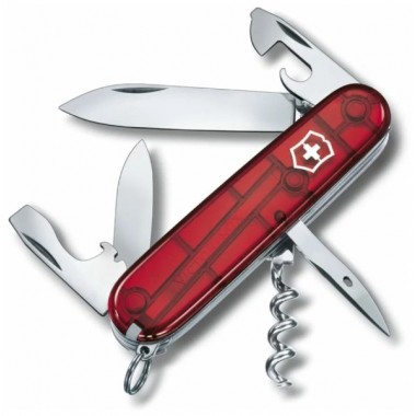 Нож перочинный Victorinox Spartan (1.3603.T) 91 мм, 12 функций, прозрачный красный