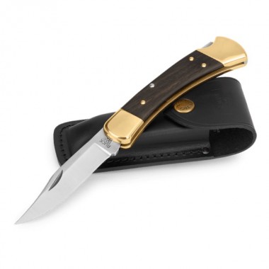Нож складной BUCK 110 Hunter, Wood Ebony/Brass, 420HC клинок P 9,5 см