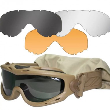 Маска защитная Wiley X WX Spear  (Frame: Matte Tan, Lens: Grey + Clear + Rust)