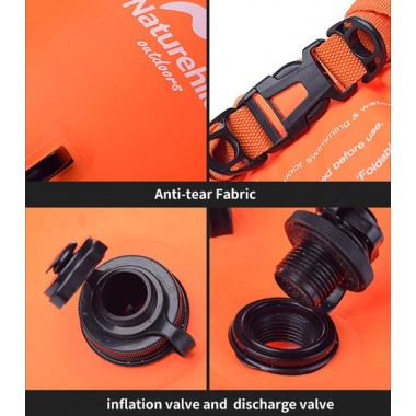 Гермомешок NATUREHIKE надувной, 18L, 50х25х20см, оранжевый