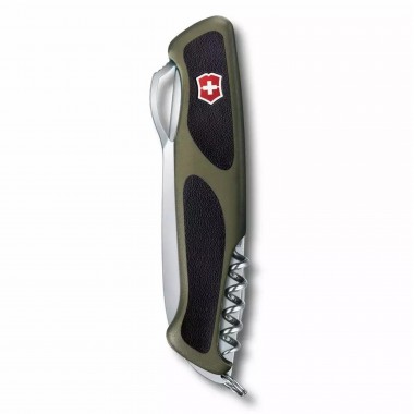 Нож перочинный Victorinox RangerGrip 61 (0.9553.MC4) 130мм,  11 функций, зеленый и черный, карт.коробка