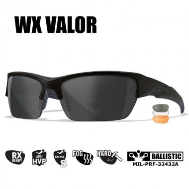 Очки защитные Wiley X WX Valor (Frame Matte Black, Lens Clear   Grey   Rust)