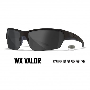 Очки защитные Wiley X WX Valor (Frame Matte Black, Lens Clear   Grey)