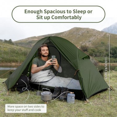 Палатка NATUREHIKE Cycling Ultralight, 1 местная, зеленая