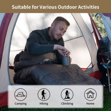 Спальный мешок NATUREHIKE Mummy Cotton, MJ300, 145х215см, коричневый