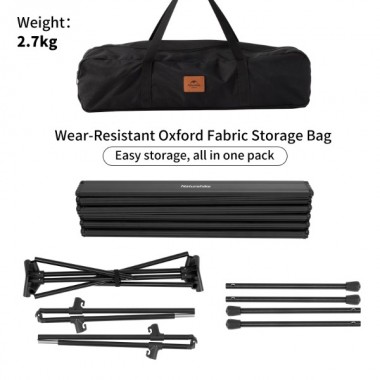 Стол складной NATUREHIKE FT11, 2,7 кг, алюминиевый