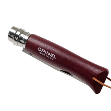 Нож Opinel Trekking №08 клинок 8,5см, нерж.сталь, граб, красно-коричн., темляк