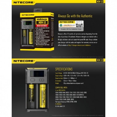Зарядное устройство NITECORE New i2 18650/16340 (2x батареи)