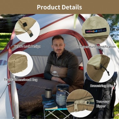 Спальный мешок NATUREHIKE Mummy Cotton, MJ300, 145х215см, коричневый