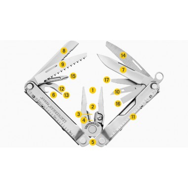 Мультитул LEATHERMAN Rebar Burnt Sienna, 17 инстр, 10,16см, чехол нейлон