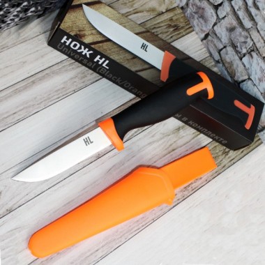 Нож HL Universal Black+Orange, клинок 10см