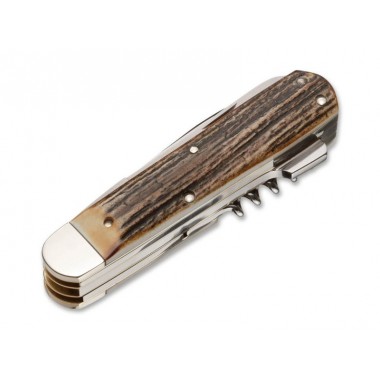 Нож складной BOKER Plus Hunters Knife Quadro, рог оленя, CPM-CruWear клинок P 8,5 см