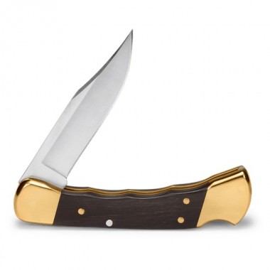 Нож складной BUCK 110 Hunter, FG Wood Ebony/Brass, 420HC клинок P 9,5 см