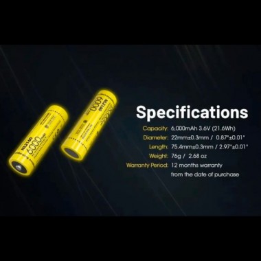 Аккумулятор NITECORE NL2160 (21700 3.6v 6000mAh 21,6 Втч)