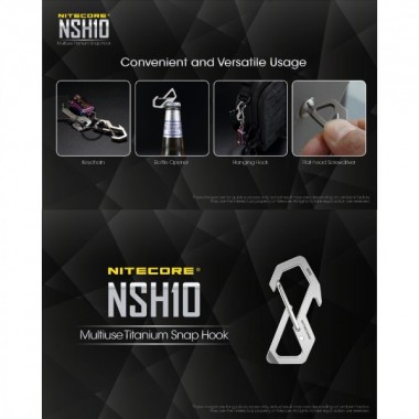 Многофункциональный карабин NITECORE NSH10, титан