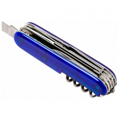 Нож перочинный Victorinox Huntsman (1.3713.T2) 91 мм, 15 функций, прозрачный синий