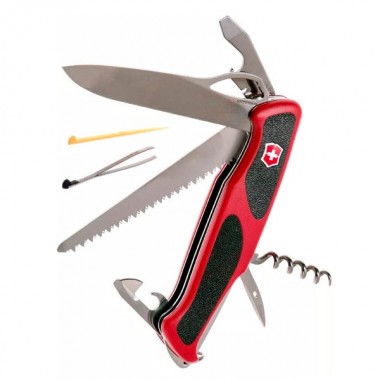 Нож перочинный Victorinox RangerGrip 79 (0.9563.MC) 130 мм 12 функций красный/черный