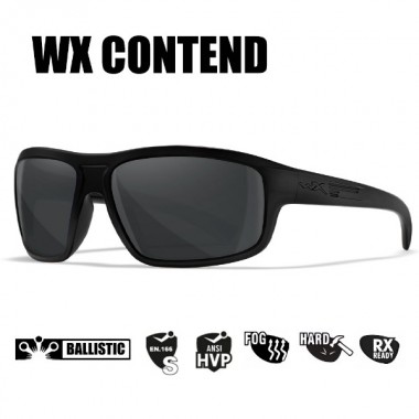 Очки защитные Wiley X WX Contend (Frame Matte Black, Lens Grey)