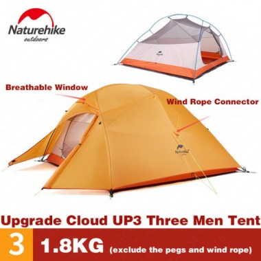 Палатка NATUREHIKE Cloud Up-3 Ultralight, 3 местная, оранжевая