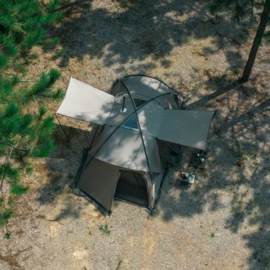 Палатка NATUREHIKE Shandi, 2 спальни+1 комната, серая