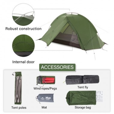 Палатка NATUREHIKE Tagar, 2 местная, зеленая