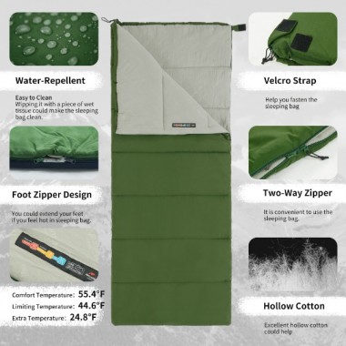 Спальный мешок NATUREHIKE F150 Envelop Cotton, 75х190см (голубой/зеленый/серый)