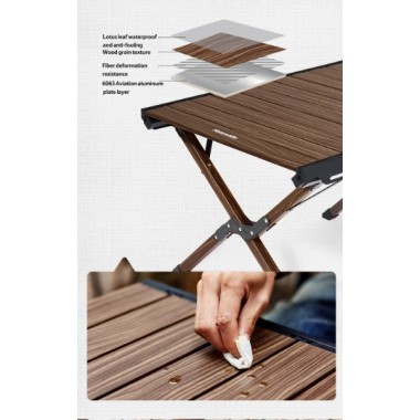 Стол складной NATUREHIKE 125х60см, 8,8 кг, цвет ореховое дерево