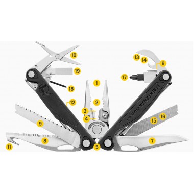 Мультитул LEATHERMAN Charge Plus Black, 19 инстр, 10см, чехол нейлон