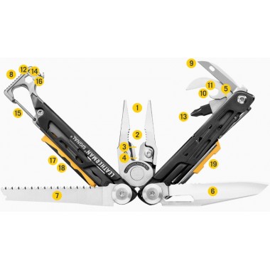 Мультитул LEATHERMAN Signal Black Coyote Tan, 19 инстр, 11,4см, чехол нейлон