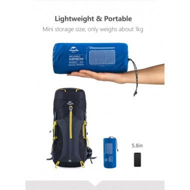 Коврик надувной NATUREHIKE FC11, 2 местный 200х120х6.5см, голубой