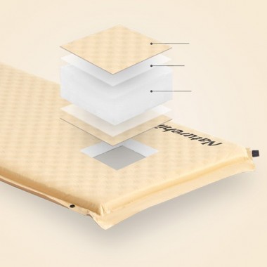 Коврик самонадувной NATUREHIKE D01, с подушкой, кремовый