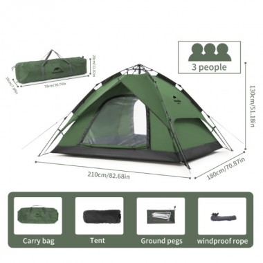 Палатка NATUREHIKE Automatic, 3-4 местная, зеленая