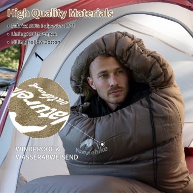 Спальный мешок NATUREHIKE Mummy Cotton, MJ300, 145х215см, коричневый