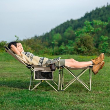 Шезлонг складной NATUREHIKE Nightfall T05J, 5,6 кг, хаки