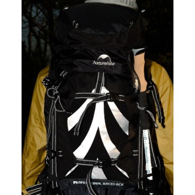 Рюкзак туристический NATUREHIKE Tanfeng, 70+5L, 75х33х27см, черный