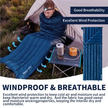 Спальный мешок NATUREHIKE Cicada Wing CW295, утиный пух, 72х190см