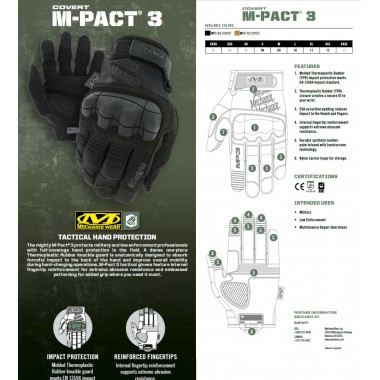 Перчатки Mechanix M-Pact 3 Covert (black)