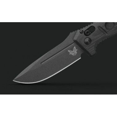 Нож складной BENCHMADE Mini Auto Adamas, G-10 Black, Cru-Wear клинок черн. P 8,3 см