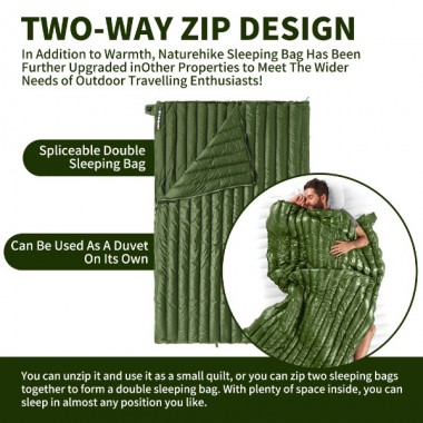 Спальный мешок NATUREHIKE Cicada Wing CW295, утиный пух, 72х190см