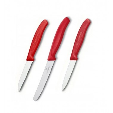 Набор ножей кухонных Victorinox Swiss Classic Paring (6.7111.3) 3шт, красный