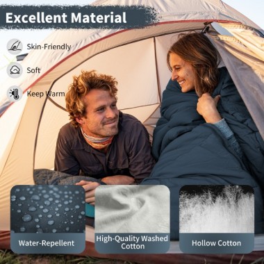 Спальный мешок NATUREHIKE F150 Envelop Cotton, 75х190см (голубой/зеленый/серый)